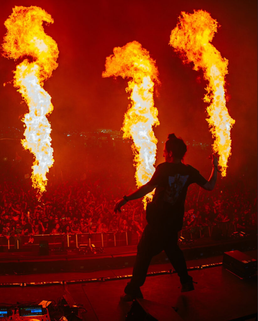 Subtronics with pyro shooting off during his set at Project Glow.