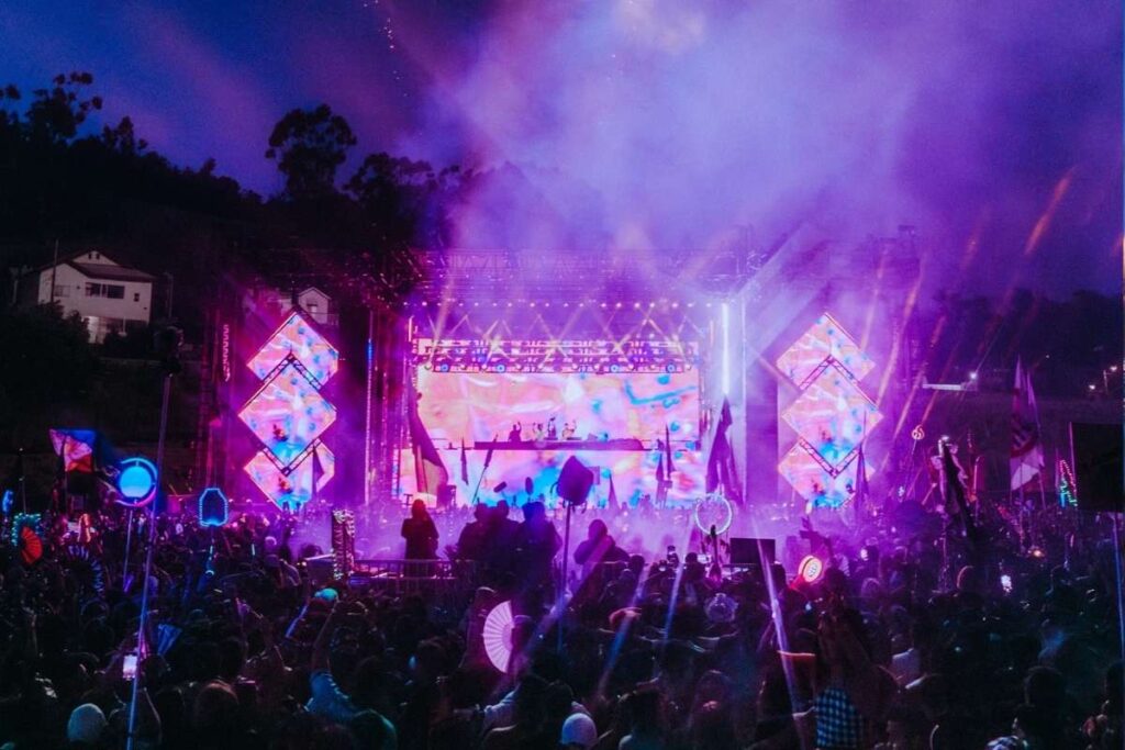 A picture of the main stage with croud, lasers and lights from Lost in Dreams 2025
