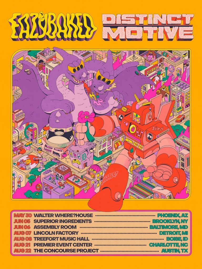 Eazybaked and Distinct Motive Tour Dates Poster with artwork
