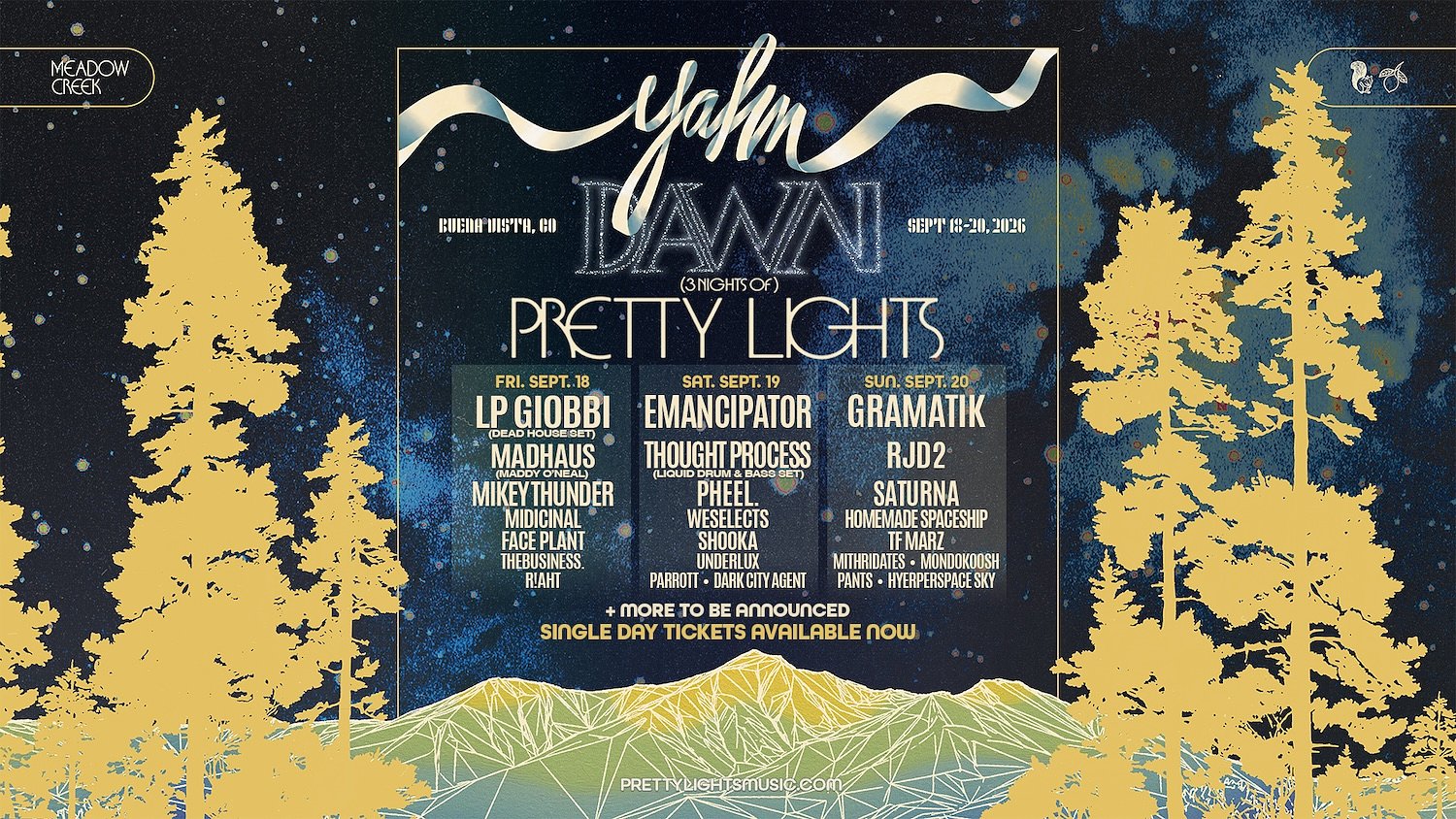 Pretty Lights’ Curated Gathering Yahn Dawn Reveals Set Times & Wellness Programming for 2026 Edition